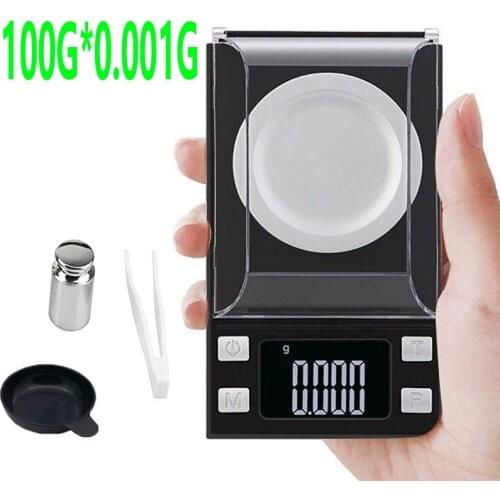 High Precision 0.001g 100g Pocket Scale Electronic Jewelry Lab Scales Diamond Gold Germ Medicinal Digital Milligram Balance mini