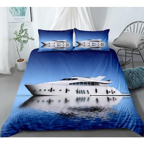 2/3 Pieces Steamboat/Steamship Bedding Set 3D Print Marine Vehicles Duvet Cover Home For Kids Adults Bed Quilt Cover Pillowcase