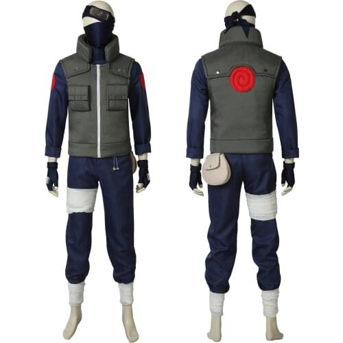 Adult Man Ninja Hatake Kakashi Cosplay Costume Clothings Halloween Full Props Suit
