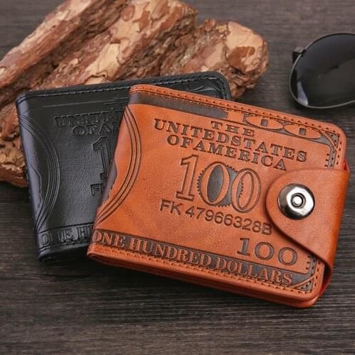 Retro Hasp Men Wallet 3D Dollar Print Credit Wallet Male Long Purse For Card Holder Coins Multi Pocket Portfel New Carteira