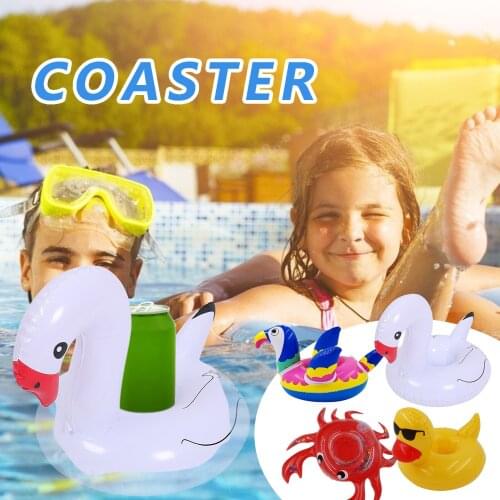 Inflatable Drink Floats Holder Pool Accessories Floating Mini Water Coasters Summer Water Game Gifts Swimming Pool Beach Toys
