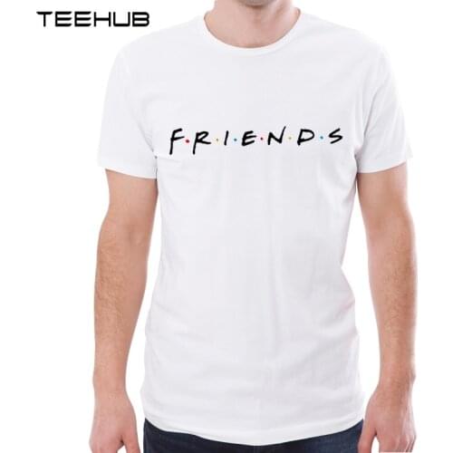 Newest Fashion Friends Logo Men T-Shirt Simple Letters Friends Printed Tops Short Sleeve Funny White T Shirts Hipster Cool Tee