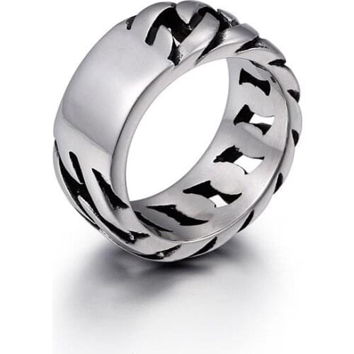 New Men Titanium Steel Chain Rings Jewelry Wholesale Factory Outlets