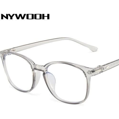 NYWOOH Transparent Optical Frame Women Glasses Frame Men Anti Blue Light Eyeglasses for Ladies Vintage Computer Eyewear