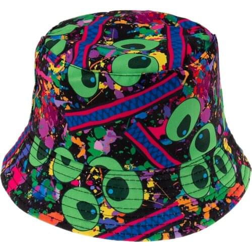 New Fashion Lady Gorras Rainbow Multicolor Graffiti Bucket Hats Women Mens Fisherman Caps Panama Casquette