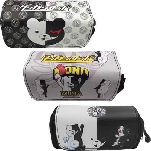 Anime Danganronpa monokuma Pencil Case Stationery Bag Cosmetic Bags for Students Man Woman Cartoon Pencilcase