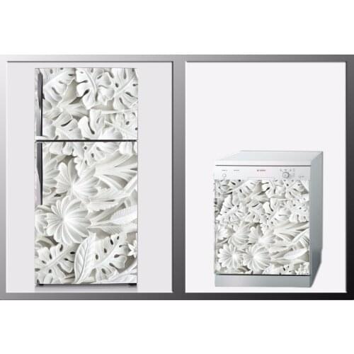 3D Creative DIY Embossed Leaf SelfAdhesive Refrigerator Dishwasher Door Sticker Wallpaper wall sticker Kitchen wallpaper Poster