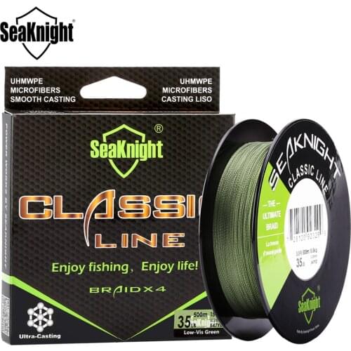 SeaKnight Classic Fishing Line 500M Braided 4 Strand PE Line Braid Multifilament 6 8 10 15 20 30 40 50 60 80LB