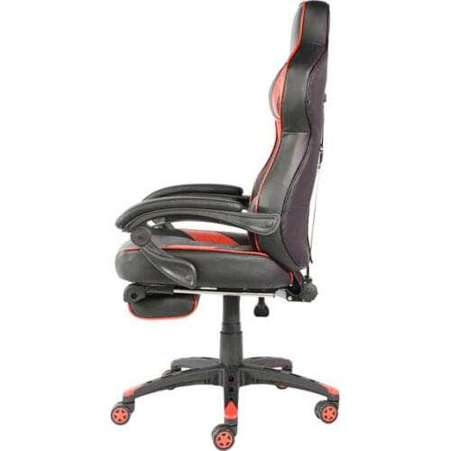 C-type Office armrest Foldable Nylon Foot Racing Chair with Footrest Games Chair Reclining Rotatable Seat