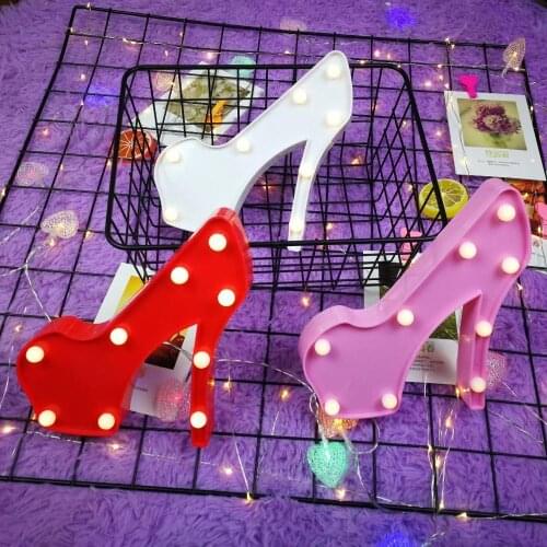 LED High Heels Lamp Fairy Garland Kids Gifts Night Lights Battery Power Girls Bedroom Holiday Decoration Valentines Day Present
