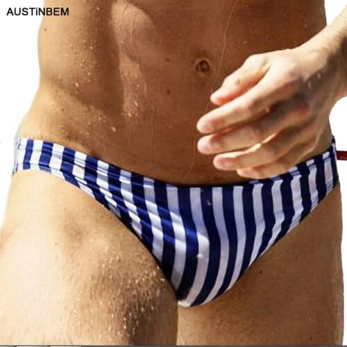 Y332 16 colors summer sexy men swimwear briefs sexy stripe trunks boxers swimsuit man beach wear shorts sunga bermudas masculina