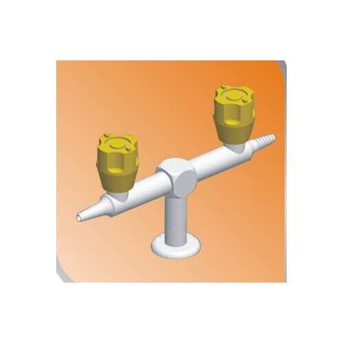 Vidric 1/2/3/4 Way Laboratory vertical wall type gas cock faucet brass , fume hood remote control plug valve supply tap