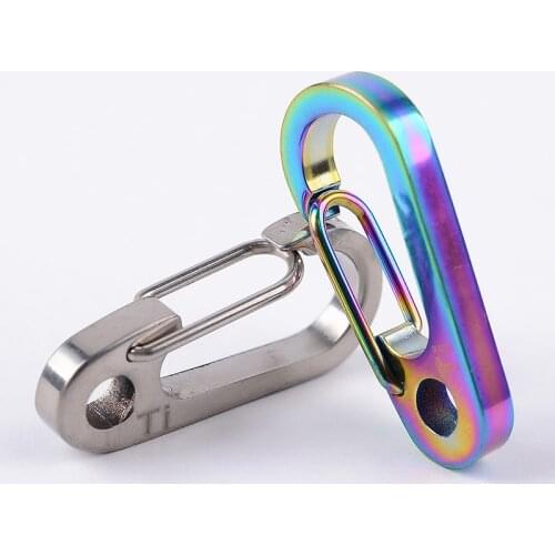 Outdoor Titanium Alloy Carabiner Ring Key Chain Keychain Clip Hook Buckle Light Climbing Caving Carabiners Hardware