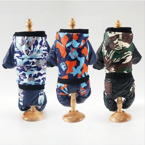 Camouflage Winter Dog Coat Warm Pet Dogs Jumpsuit Cat Jacket For Small Medium Dog Chihuahua Teddy Thicken Snow Day Costume
