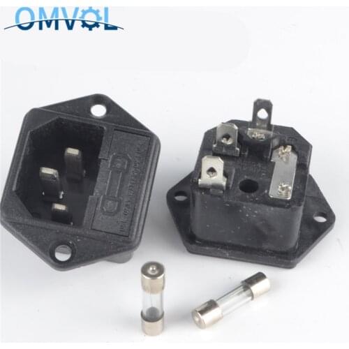 1pcs power socket,3 pins Connector Plug With 10A Fuse Holder