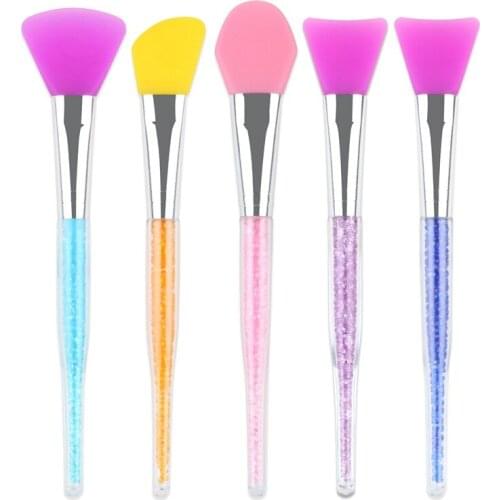 1pcs DIY Mask Silicone Makeup Brush Silica Gel Brush Facial Foundation Makeup Brushes Face Care Cosmetic Tools With Rhinestones