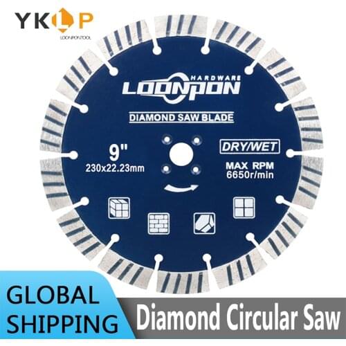 9" Diamond Circular Saw Blade Disc for Cutting Granite Marble Concrete 1" Bore
