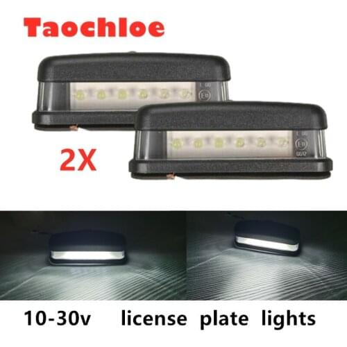 2x 10-30v 6LED License Plate Light Rear Number Plate Lamp For Truck Trailer Caravan For Land Rover Defender 1990-2016 plate Lamp