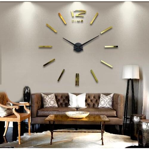3D Simple Wall Clock Mute Digital Clock DIY Mirror Home Decoration Wall Sticker Simple Modern Design Living Room Bedroom Decor