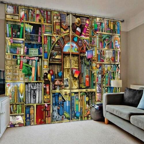3D Curtain Luxury Blackout Window Curtain Living Room color bookself curtains Blackout curtain