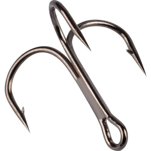 50PCS/Lot Trebel Hooks Crank Carbon Steel Fishing Hooks Sharp Strong Barb Stiff Anti-corrosion Durable Hooks