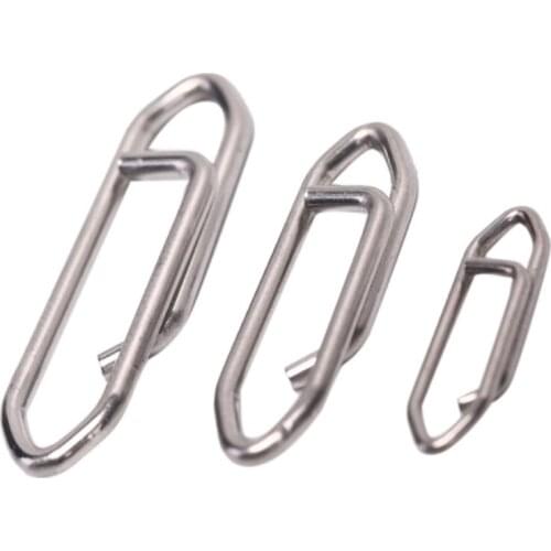 50 Pcs/Pack Powerful Stainless Steel Fishing Fast Link Clips Lock Snaps Quick Lure Change Connector for Freshwater