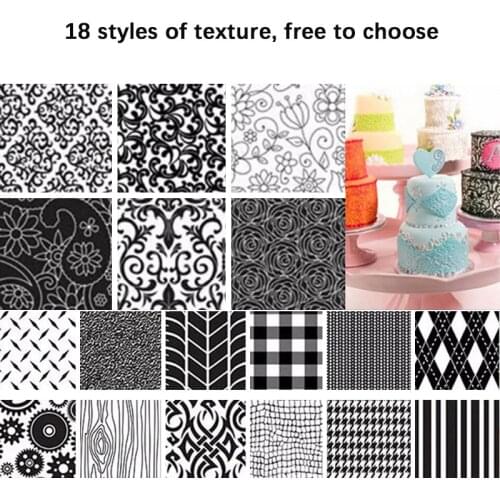 6pcsTire Lattic Floral Texture Sheet for Cookie Cupcake Fondant Cake Mold Cake Decor Tools Cake Border Decoration Accessories