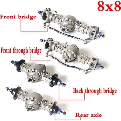 8x8 Metal Differential Axle for 1/14 Tamiya RC Truck Trailer Tipper Scania MAN Benz Actros Volvo Car DIY Parts