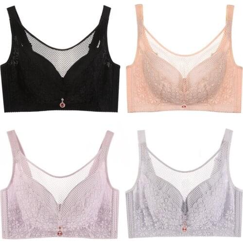 Full cup non-steel ring ultra-thin bra cup anti-droop comfortable bra Big code underwear bralette bra push up plus size bra