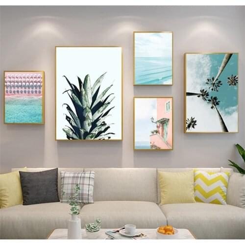 Decoration Picture Modern Living Room Decor Wall Art Landscape Canvas Nordic Print Ocean Sea Beach Painting Scandinavian
