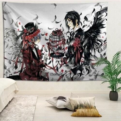 New arrival custom Black Butler printing tapestry More Size home living room bedroom decorative wall blanket