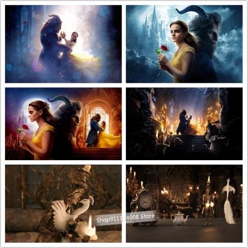 Disney Diamond Mosaic Beauty and the beast 5D Diamond Painting Kit Full Square Diamond Embroidery Rhinestone Picture Decor Home