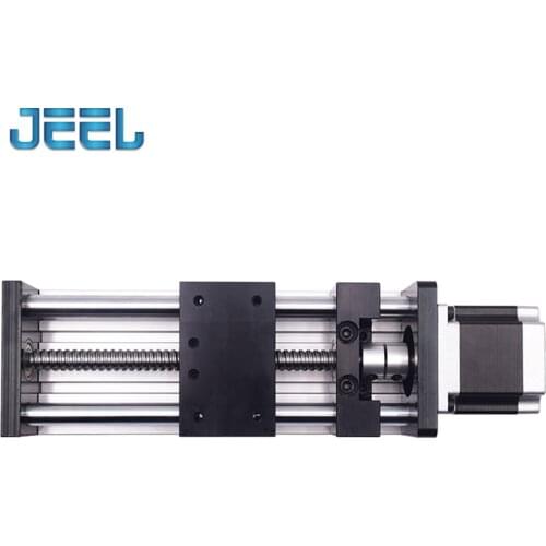 Double optical axis ball screw slide table linear guide rail cross screw module stepper motor slide table+Nema23 57 motor
