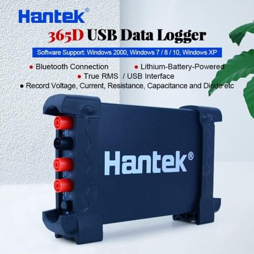 Hantek 365D PC Bluetooth USB Data Logger Record True RMS Voltage Current Ohm Cap. Curve build with Li-battery