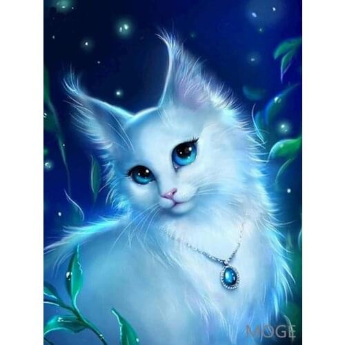 Royal white cat princess DIY diamond painting cats dimaond embroidery full drill cat diamond painting mosaic full round drill