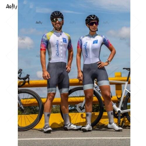 Kafitt Colombia 2021 Go Pro Couple Triathlon Suit Women Bicycle Jersey Set Jumpsuit Short Sleeve Sets Tights Running Swimwear