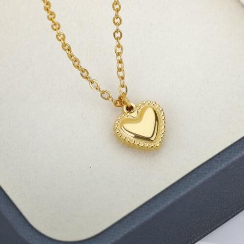 Tiny Heart Pendant Necklaces For Women Gold Stainless Steel Chain Love Heart Female Necklace Birthday Jewelry Bijoux Femme 2021
