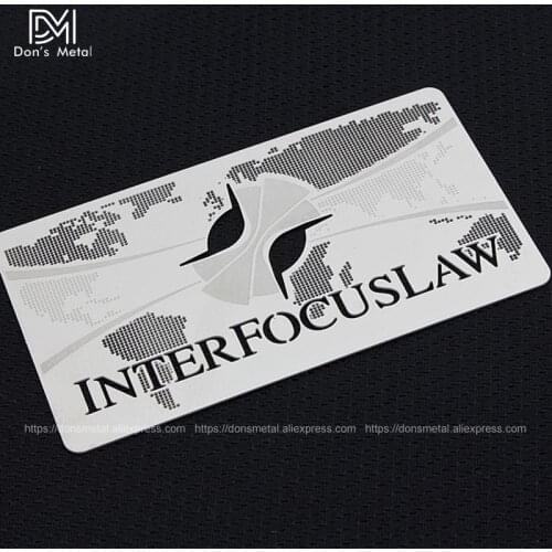 Personalized embossing cutout quality stainless steel business metal card