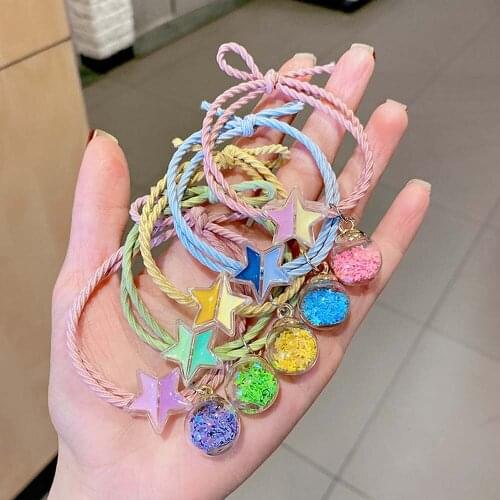 Cute Hair Accessories Friends Children Star Women Hair Ties Hair Ropes Planet Rubber Bands Couple Bracelet