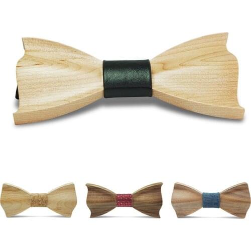 Fashion Original Wood Elegant Gentleman Casual Bow Ties 3D Handmade Butterfly Wedding Party Bow Ties Butterfly Wooden Unique Tie