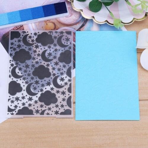 Cloud Moon Star Set Plastic Embossing Folder for Scrapbooking DIY Photo Diary Album Paper Card Scrapbook Decoration Ornament