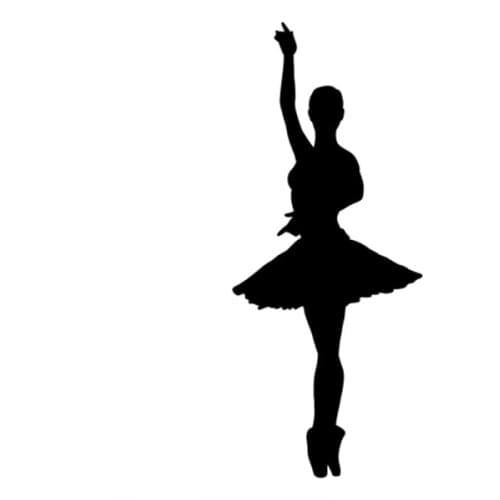 18x7cm Elegant ballet dance Ballerina Car Stickers Window Glass Black/Silver Body Decoration Decal Accessories CL338
