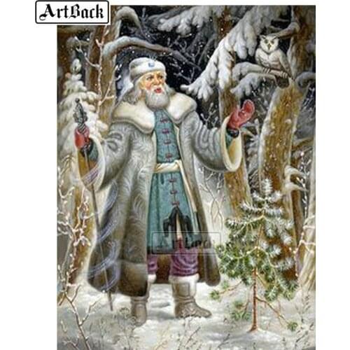New Diamond Embroidery People Snow Tree Full Square Drill3D Diamond Painting Mosaic Home Decor Painting Artwork Santa