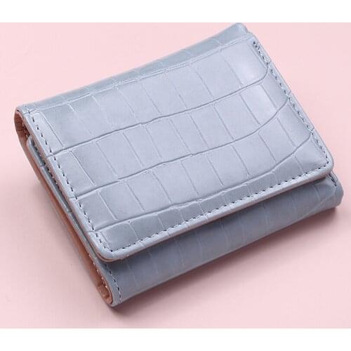 New Fashion Serpentine Wallet Women Solid Color Leather PU Coin Purse Female Card Holder Ladies Money Bags