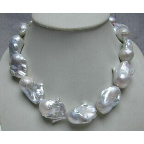 NEW HUGE NATURAL 14-20mm AAA SOUTH SEA WHITE BAROQUE PEARL NECKLACE 18'' 36"