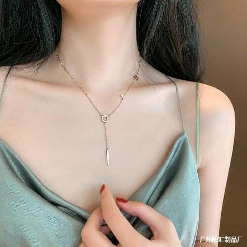 Sweet Love Letters Tassels Pendant Necklace For Women Exquisite No Fade Stainless Steel Clavicle Necklaces Jewelry Female Gift