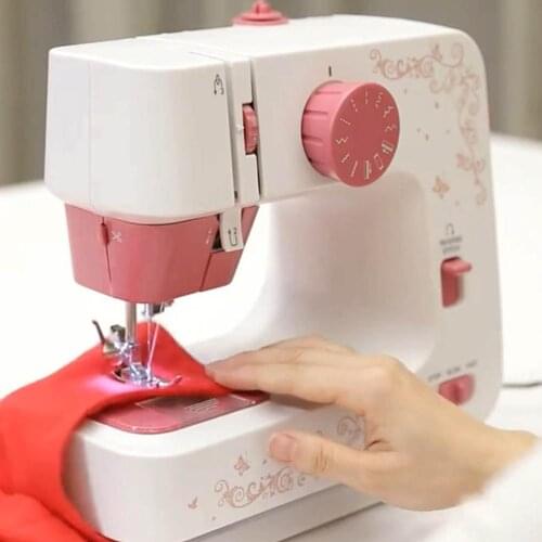 12 Stitches LED Sewing Machine Mini Manual Portable Assistant Household Electrical Handheld Pedal Dual Speed Double Thread