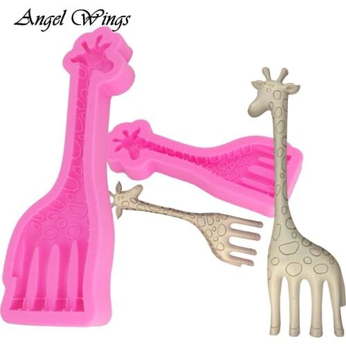 DIY Giraffe shape Silicone Molds Fondant Cake Decorating Tools Silicone forms Gumpaste Chocolate Cupcake Candy Clay Moulds F1343