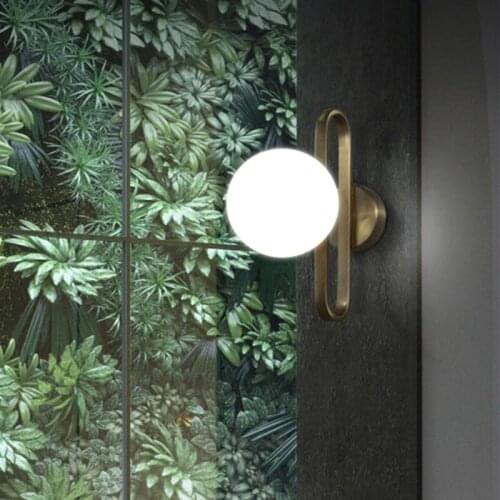 Nordic LED Bedside Wall Lamp Creative Retro Brass Molecular Design Kitchen Study Hallway Decorative Mural Wall Light G9