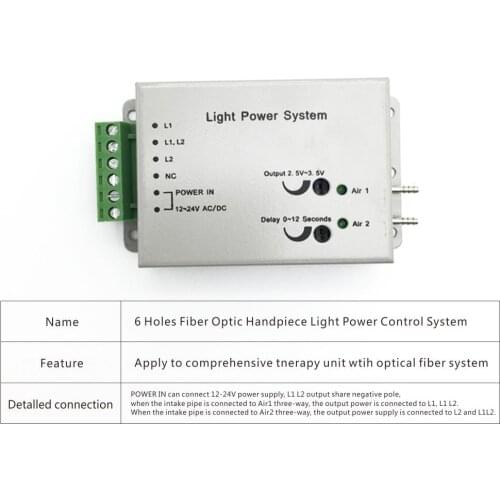 Dental Fiber Optic Handpiece Light Power Control System Unit for 6Holes Dental LED Fiber Optic Handpiece